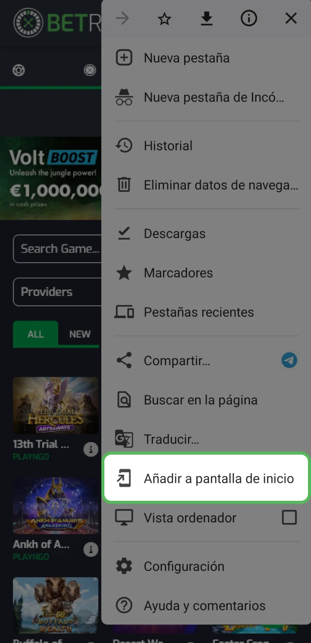 Descargue el archivo APK de Betroom24 en su dispositivo Android.