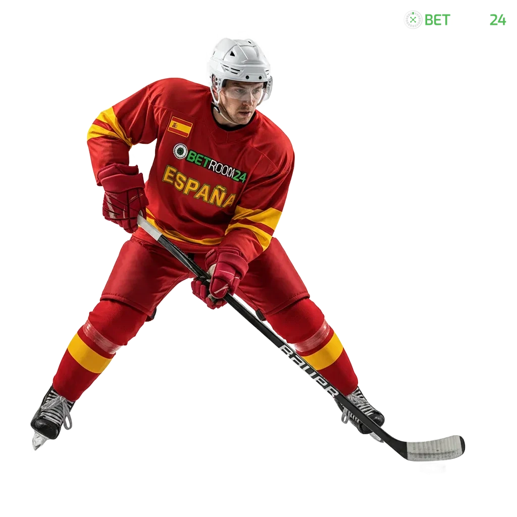Apuestas de hockey en Betroom24 España con apuestas en vivo y previas, hándicap, prórroga y cuotas en tiempo real.