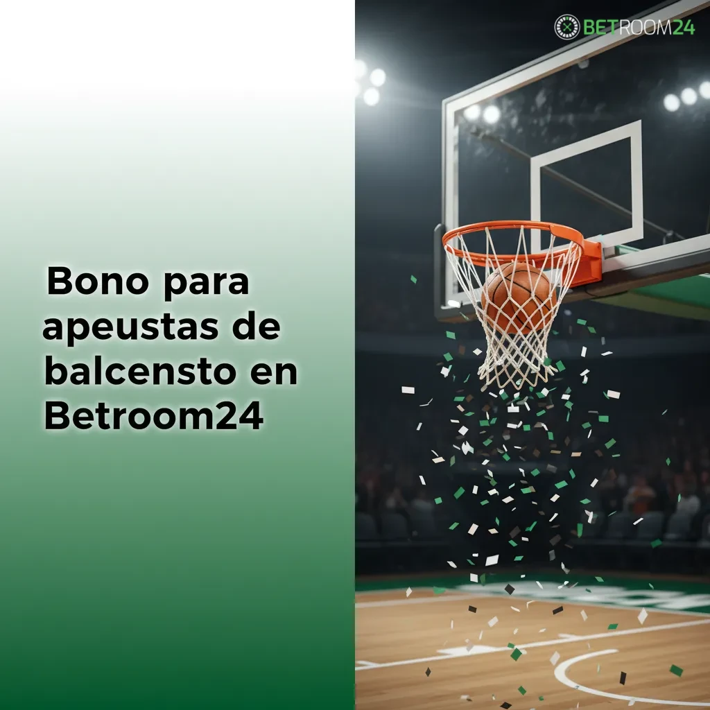 Banner de bono para apuestas de baloncesto en Betroom24; válido en Promociones para cuentas verificadas.