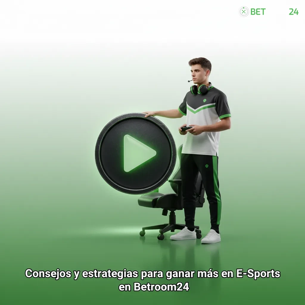 Infografía de consejos para E‑Sports en Betroom24: gestiona bankroll, investiga, compara cuotas y mantén disciplina.