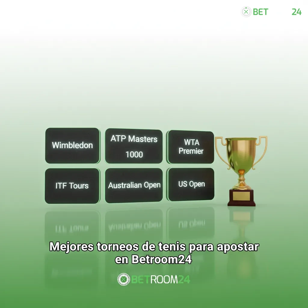 Infografía Betroom24: tenis para apostar: Grand Slams, ATP/WTA 1000-500-250, Davis y BJK Cup, Finals, Challenger, ITF.