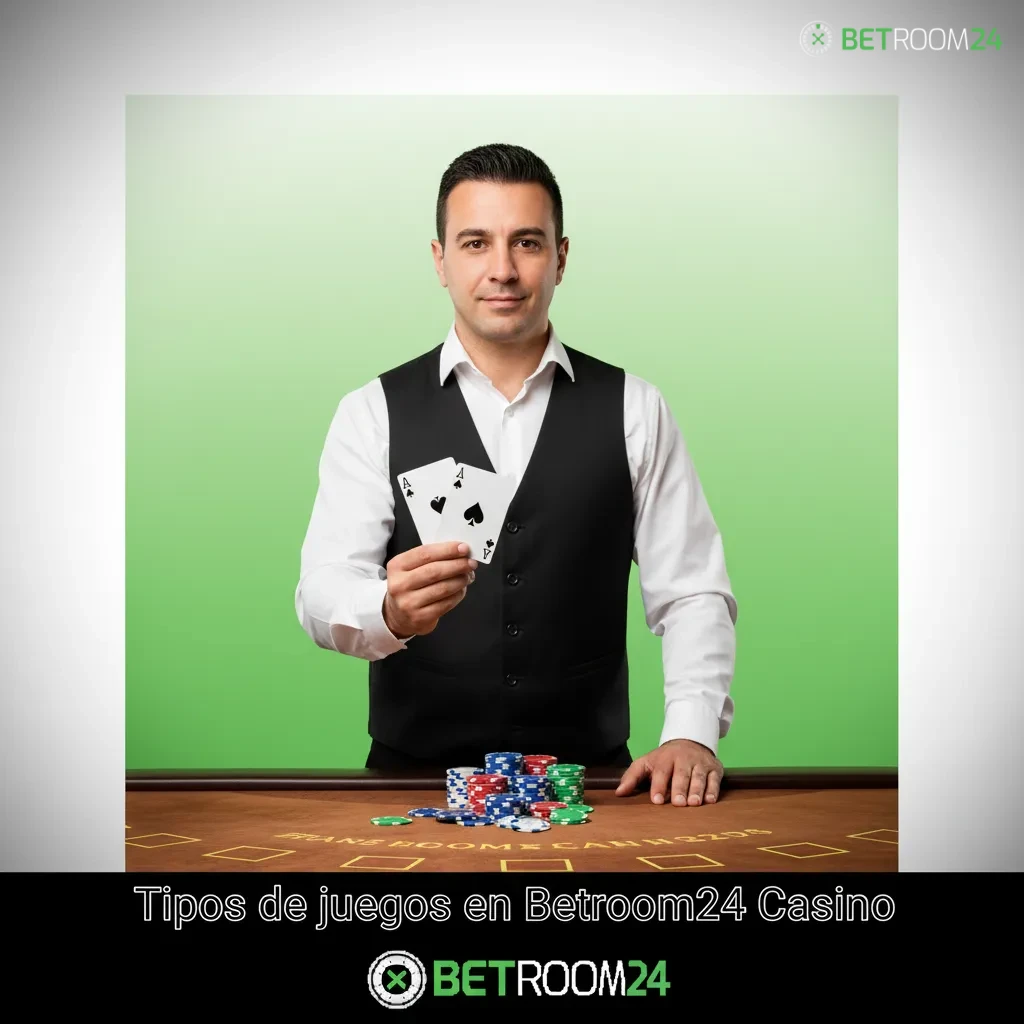 Tipos de juegos en Betroom24 Casino: slots, crash, mesa, video póker, jackpots progresivos y rasca y gana.