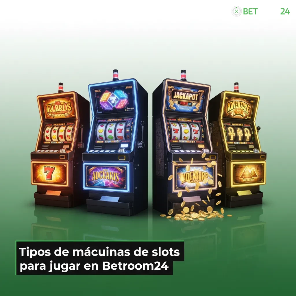 Tipos de máquinas de tragaperras en Betroom24: clásicas, video slots, Megaways, jackpots, Hold & Win, Cluster Pays y más.